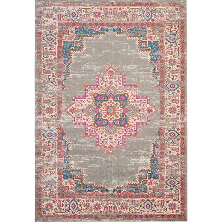 Palacedesigns 7 x 10 ft. Gray & Gold Medallion Area Rug PA3659366